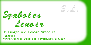 szabolcs lenoir business card